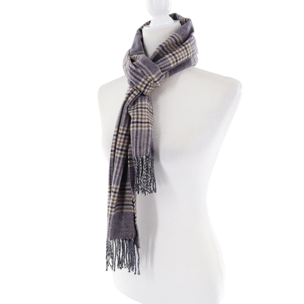 Cashmere Feel Plaid Scarf Gray Professor Academia Warm Collegiate Soft‎ Scholar